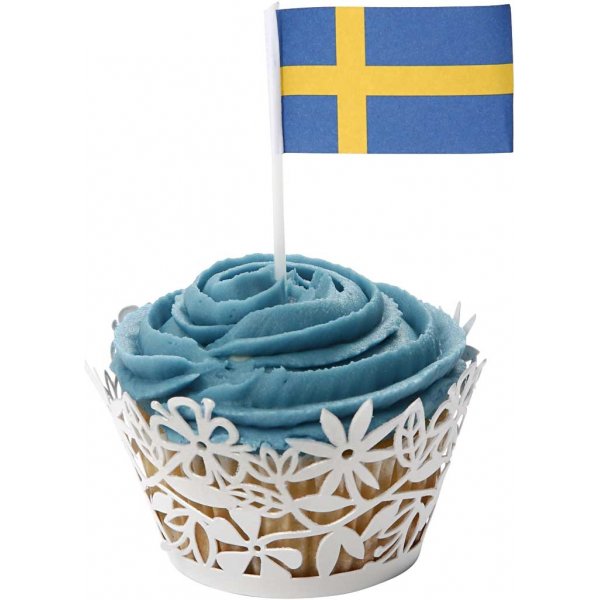 Trtflaggor - Sverige - stl. 30x50 mm - 100 st