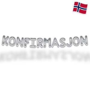 Ballonggirlang - KONFIRMASJON - Silver - 35 cm