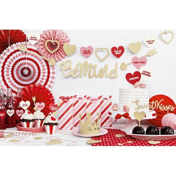 Cake picks - Sweet love - Guldglitter - 6-pack