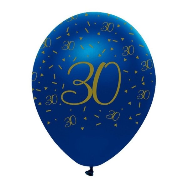 Ballonger 30 �r Marinbl� & Guld