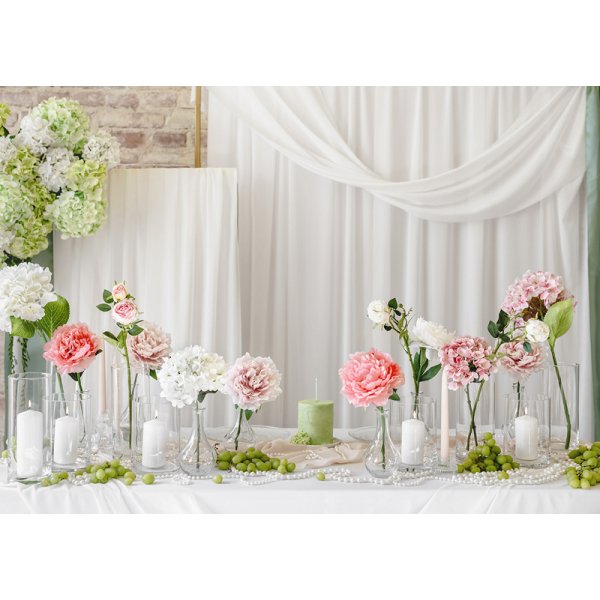 Konstgjord blomma ros - Ljuskr�m - 55 cm