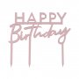 Cake Topper - Happy Birthday - Rosguld - Akryl - Mix it Up