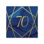 Servetter 70 �r Marinbl� & Guld