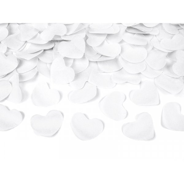Konfettikanon - 40 cm - Vita hjrtan