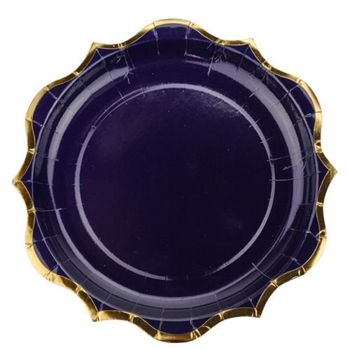 Papptallrikar - Marinbl� - 8-pack