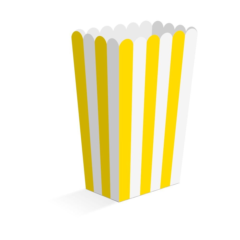 Snackaskar – Gula – 6,3×4,4×13,5 cm – 8-pack – Popcornboxar, Godispåsar & Snacksboxar