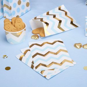 Godisp�sar - Chevron - Bl�/Guld - 25 st