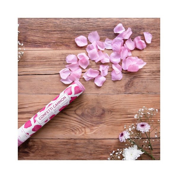 Konfettikanon med rosenblad Rosa