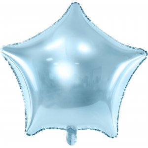 Folieballong - Stjärna - Ljusblå