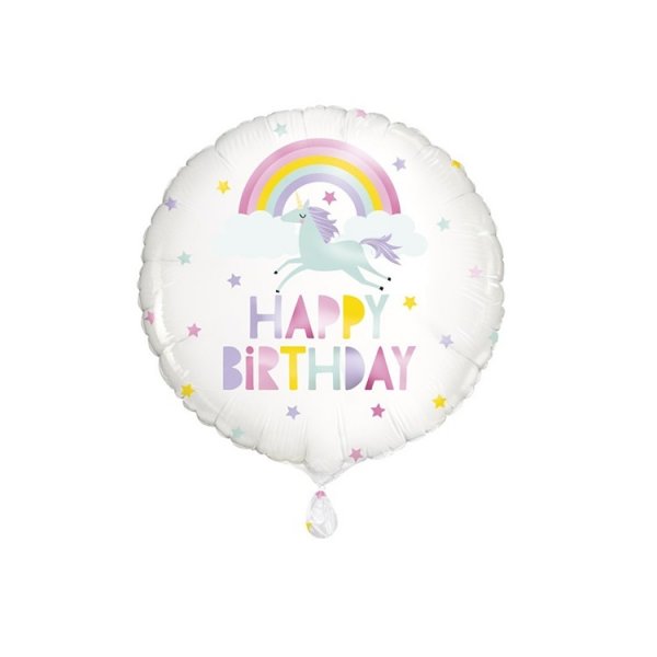 Folieballong enh�rning happy birthday