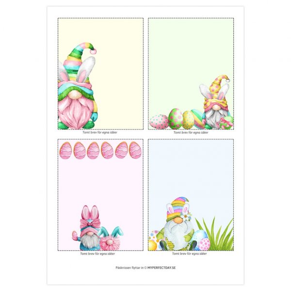 Färdiga nissebrev - Påsknissen flyttar in Färdiga nissebrev - Påsknissen flyttar in