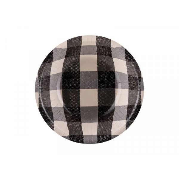 Papptallrikar - Svartrutiga - 6-pack Papptallrikar - Svartrutiga - 6-pack