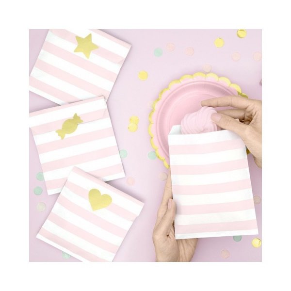 Godisp�sar Randiga Rosa/Vit 6-pack