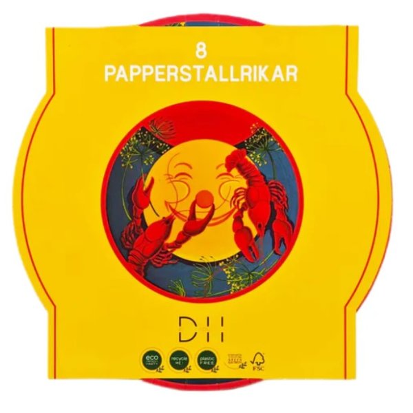 Papperstallrik - Kr�ftdesign - 23 cm - 8-pack