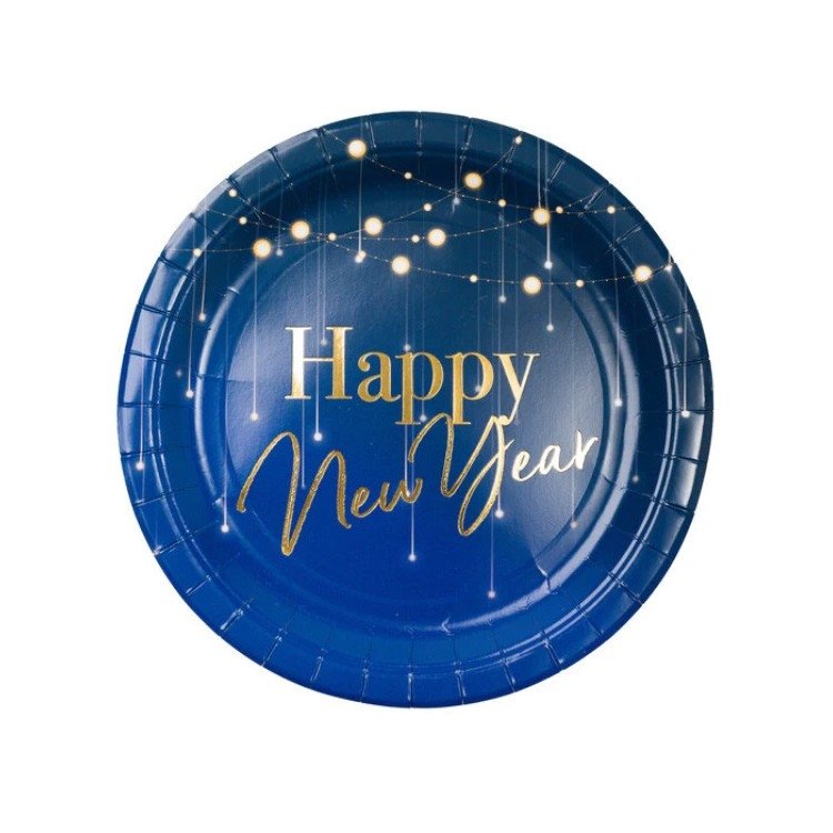 Papperstallrikar Happy New Year 8-pack – Fyndhörnan