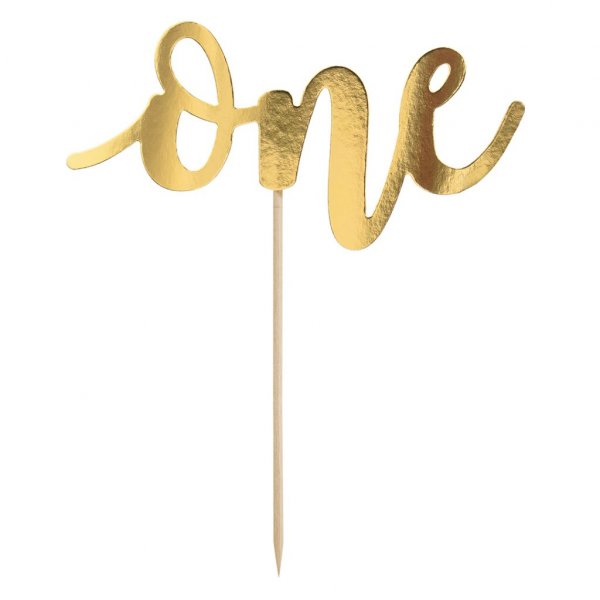 Cake topper - ONE - Guld