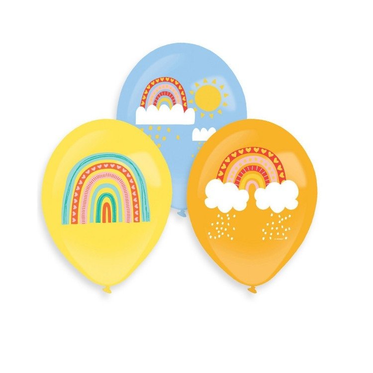 Ballonger Regnbåge Retro, 6-pack - Fyndhörnan