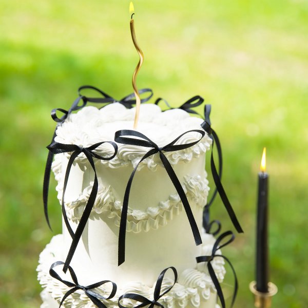 Cake Picks/Cake topper - Rosetter - Svart - 10-pack