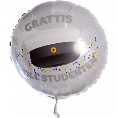 Folieballong - Rund - Grattis till studenten