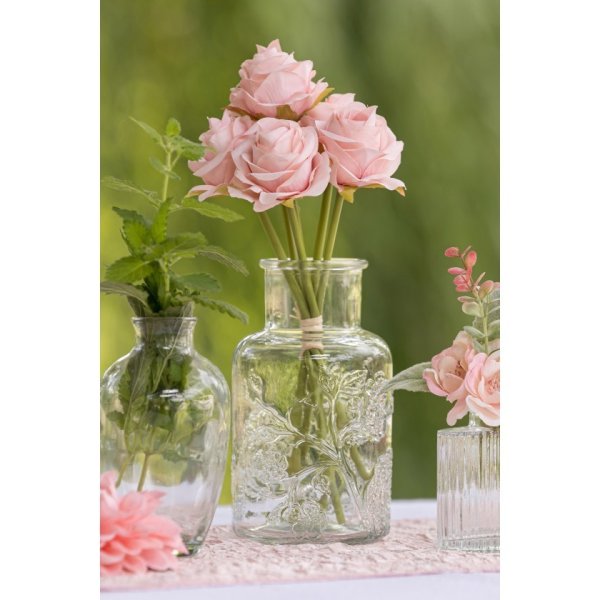 Blombukett - 26 cm - 6 rosa rosor Blombukett - 26 cm - 6 rosa rosor