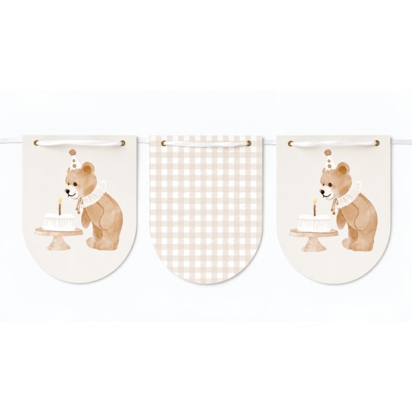 Vimpelgirlang - Birthday Bear - Lavenders Blue - 3,5m