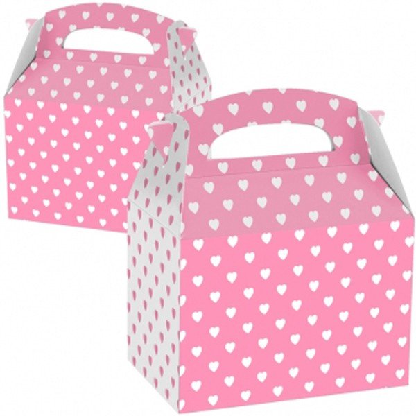 Kalasbox - Rosa med vita hjrtan