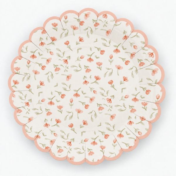 Papptallrikar - Floral - 17 cm - Lavenders Blue - 8-pack