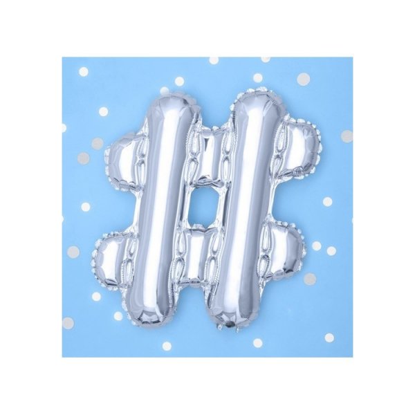 Folieballong Hashtag Silver