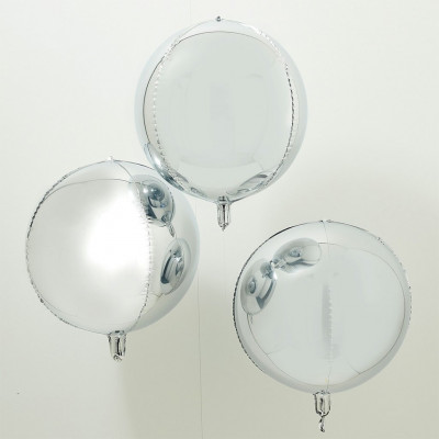 Klotballonger - Silver - 3-pack