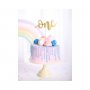 Cake Topper p� pinne - One - 19 cm Guld