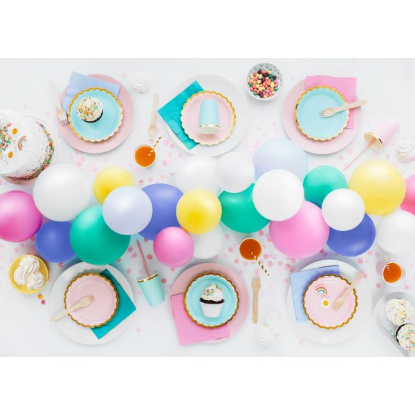 Pappmuggar - Ljusbl - Guldkant - 6-pack