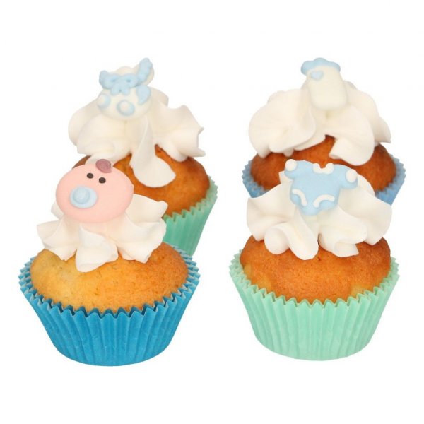 Sockerdekorationer - Babymix - Blå - 6-pack Sockerdekorationer - Babymix - Blå - 6-pack