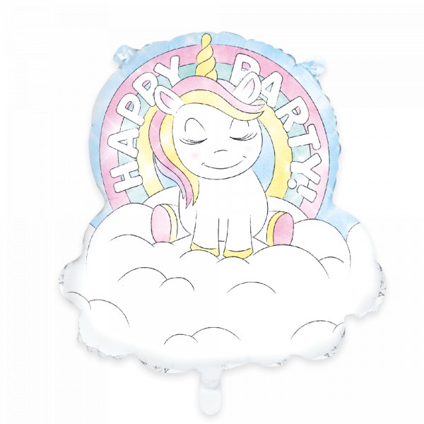 Folieballong - Happy Party Unicorn - 66 cm