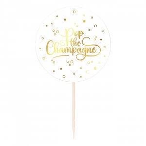Partypicks Pop the Champagne - Vit - 25-pack