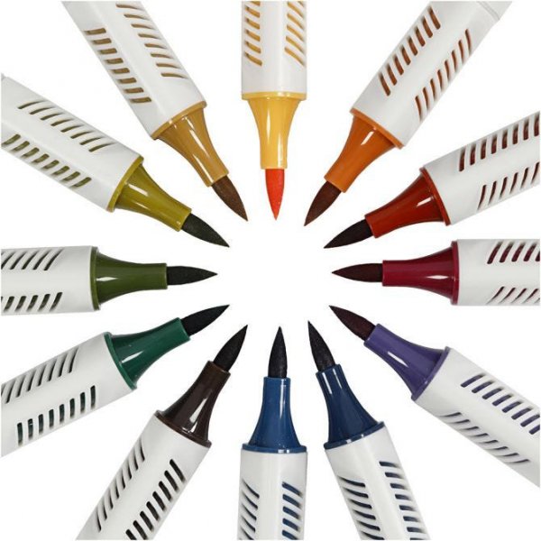 Pennor - Sketch Markers - 12-pack - Dova frger