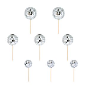 Tårtdekorationer/Cake topper - Discokulor - 8 st Tårtdekorationer/Cake topper - Discokulor - 8 st