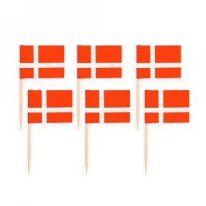 Partypicks - Danmark - R�d/vit - 50-pack