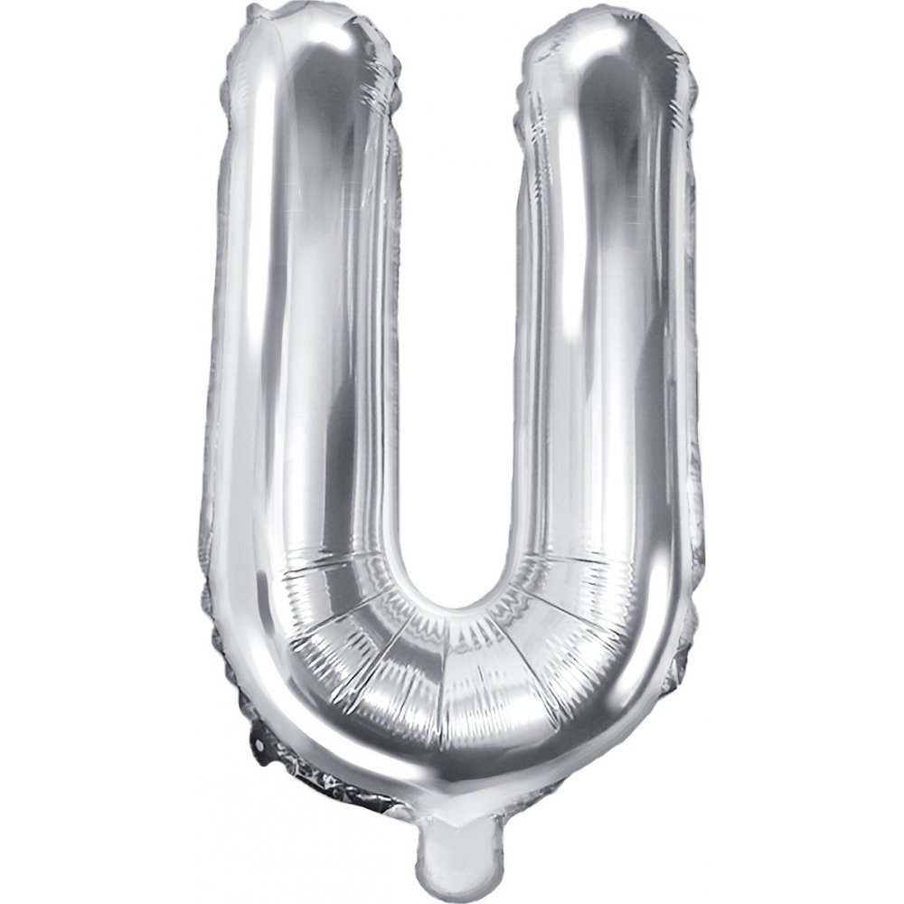 Bokstavsballonger – Silver – 35 cm – Bokstav: U – Bokstavsballonger, Ballonger