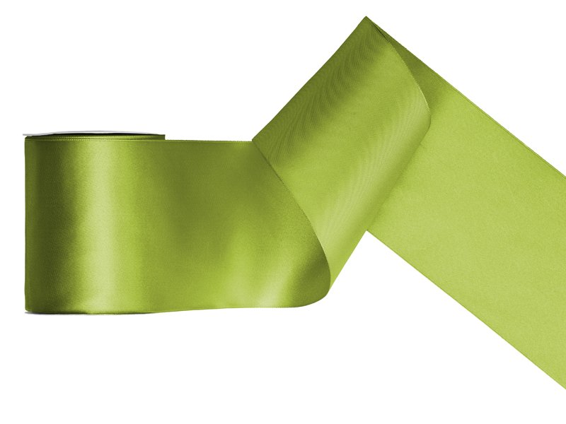 Satinband – Äppelgrönt – (Bredd: 100 mm) – 25 meter – Satinband, Band & Snören till bröllop