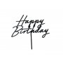 Cake Topper - Happy Birthday - Akryl - Svart