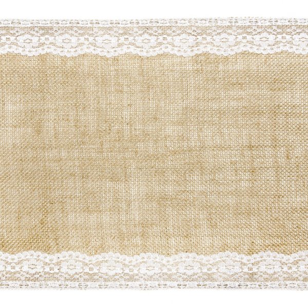 Bordslöpare - Jute med spetskant Bordslöpare - Jute med spetskant