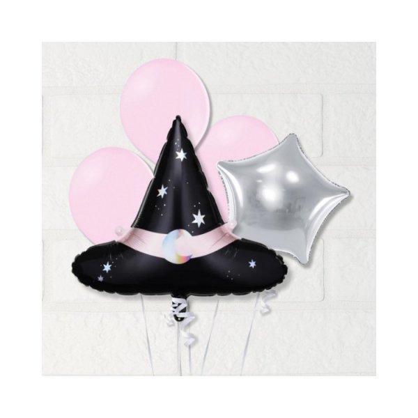 Ballongkit h�xhatt rosa/silver