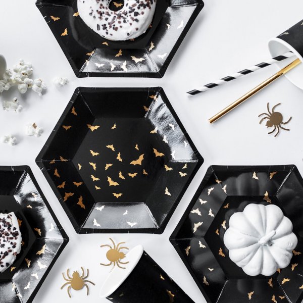 Desserttallrikar - Trick or Treat Gold - 6 st