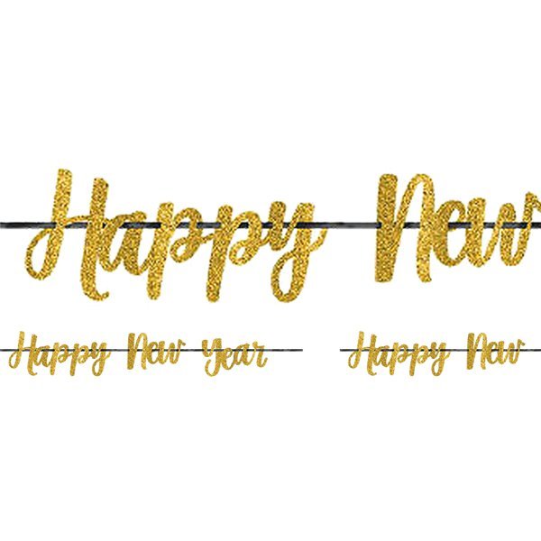 Girlang - Happy New Year - Guldglitter