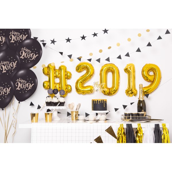 Sifferballong - Guld - 35 cm