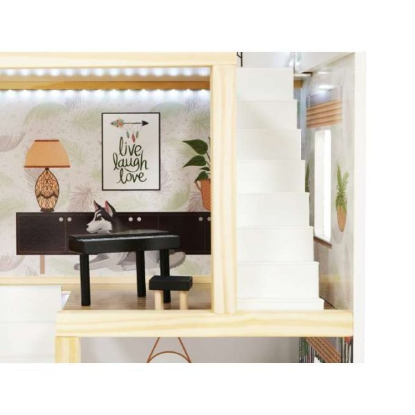 Docksk�p LULILO FLORO boho med LED-belysning 78 cm Tr�