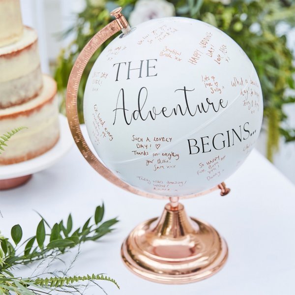 Jordglob - Gästbok - Botanical Wedding Jordglob - Gästbok - Botanical Wedding