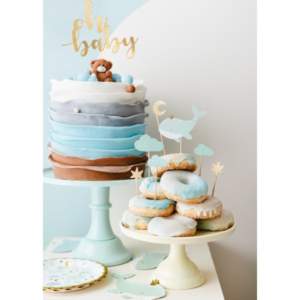 Cake topper - 25 cm - Oh Baby - Guld