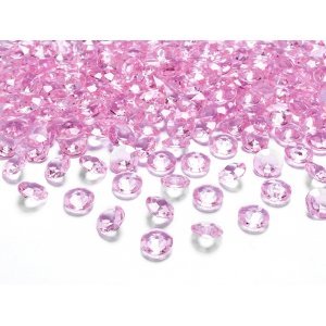Diamantkonfetti - 12 mm - Ljusrosa - Ca 100 st