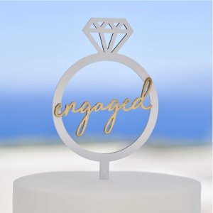 Cake Topper - Engaged - Ring